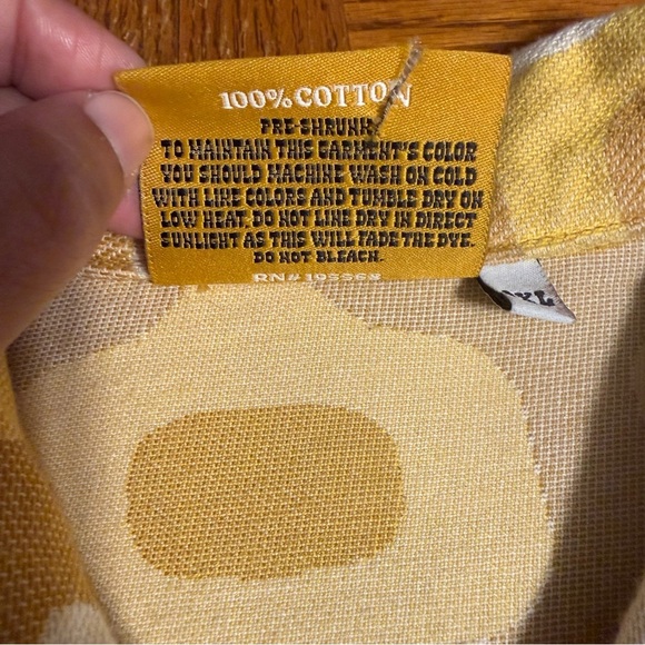 Big Bud Press Jacquard Yellow Printed Ricky Jacket 0XL Cropped Vintage Inspired - Picture 10 of 16